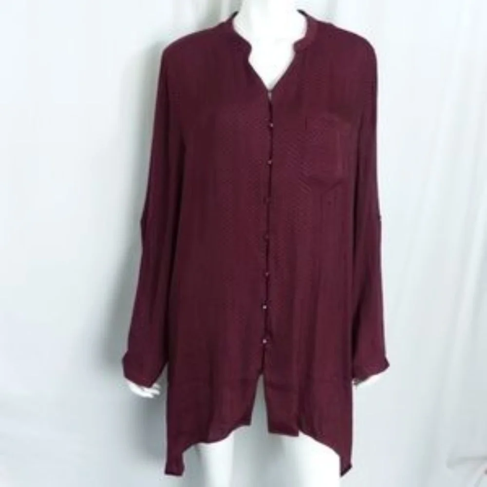 Soft Surroundings Chateau Burgundy Shirt Size L